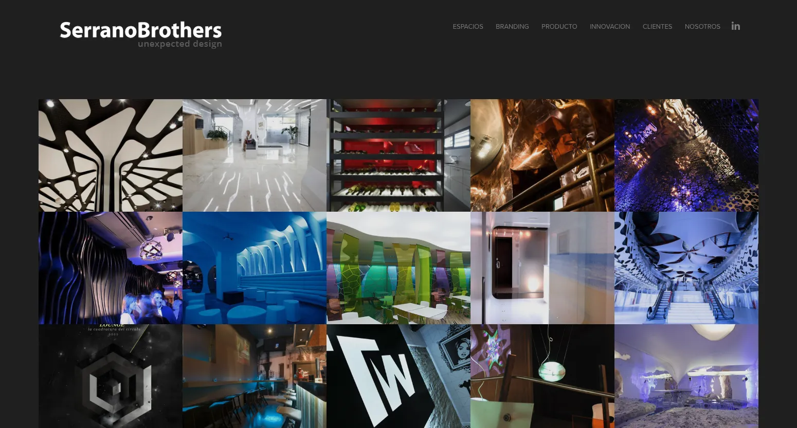 Web de SerranoBrothers: cuadrícula con proyectos del estudio